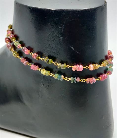 Rondell Gemstone Multi Tourmaline Mm Faceted Beads Wire Wrapped