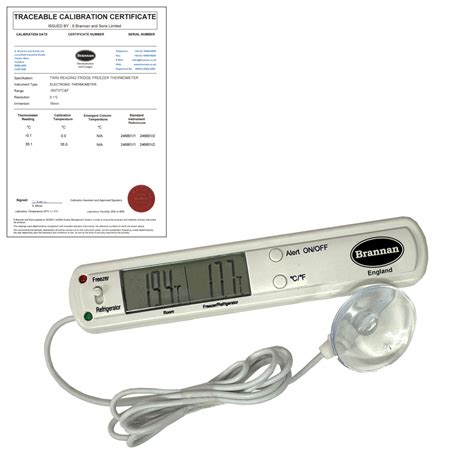 THERM Cert Pre Calibrated Digital Fridge Or Freezer Thermometer Brannan