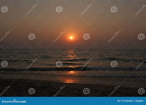 Sunset at Candolim Beach, Goa, India Stock Photo - Image of famous ...