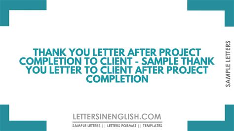 Thank You Letter to Team After Project Completion - Sample Letter of ...