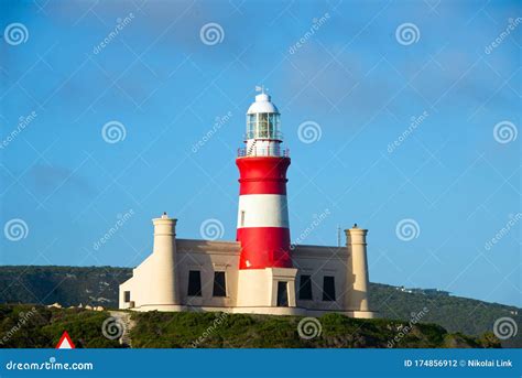 Lighthouse at Cape Agulhas, Southernmost Point of Africa Stock Photo ...