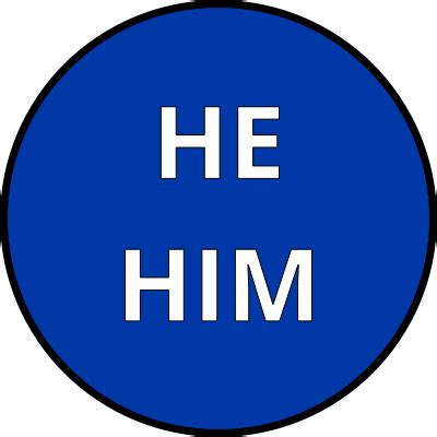 Transgender male pronouns he him blue badge - Openclipart