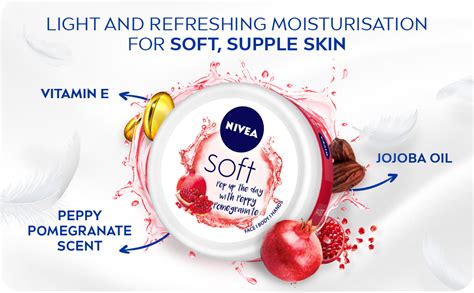 Nivea Soft Light Moisturizer Ml Peppy Pomegranate For Face Hand