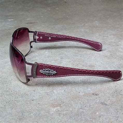 Chrome Hearts Womens Brown And Pink Sunglasses Depop