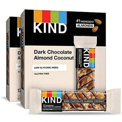 Kind Dark Chocolate Almond Coconut Bars Low Glycemic Index Gluten