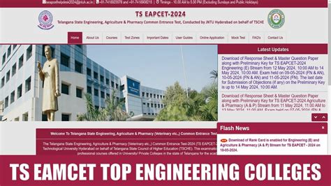 Ts Eamcet List Of Top Engineering Colleges