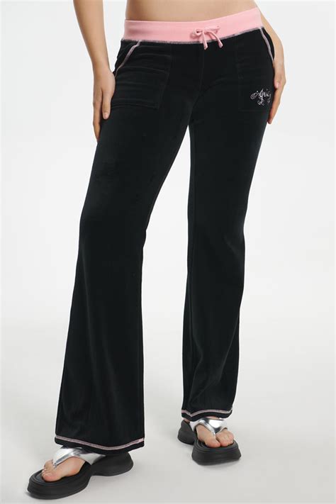 Sweetheart Cotton Velour Track Pants Juicy Couture