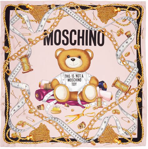 Moschino Pink Sartorial Teddy Bear Scarf Ssense Canada