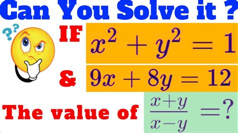 A Very Nice Algebraic Equations Solving Math Olympiads Youtube