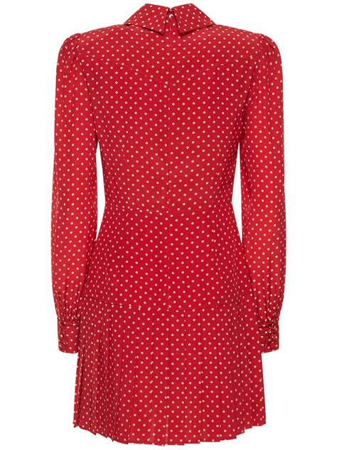 Alessandra Rich Polka Dot Silk Georgette Mini Dress Alessandra Rich