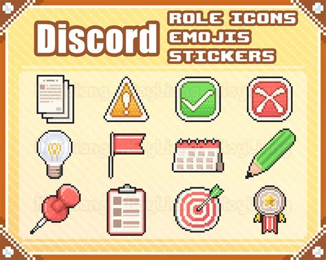 Discord Emojis Pack in Pixel Style, Cute Icons for Milestone Planning ...