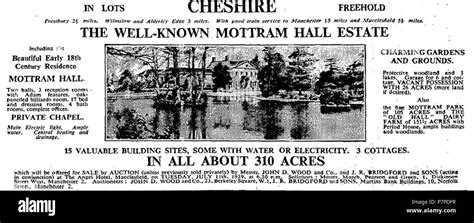 English: Sale ad for Mottram Hall 1939 . 1939 278 Mottram Hall sale ad ...