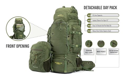 Tripole Colonel Pro Metal Frame Rucksack Front Opening Detachable