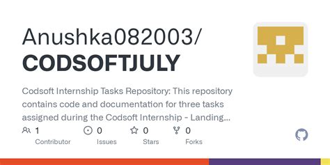 Github Anushka Codsoftjuly Codsoft Internship Tasks Repository