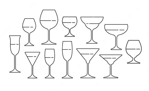 Premium Vector Set Of Wine Glass Vector Illustration