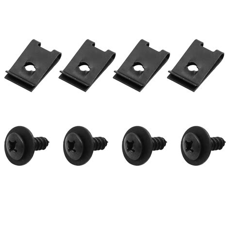 Pcs Black Spring Metal U Type Clips With Screws Car Fender Panel