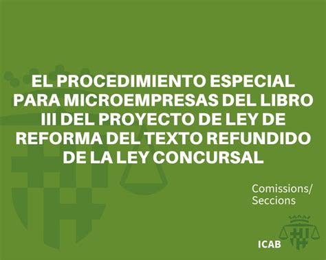 Webinar El Procedimiento Especial Para Microempresas Del Libro Iii Del