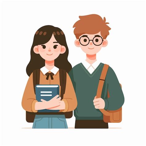 Premium Vector Vector Kid Student With A Simple And Minimalist Flat