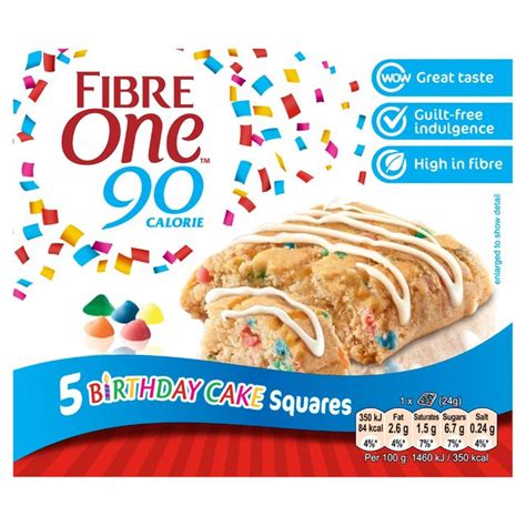 Fibre One 90 Calorie Birthday Cake Bars Ocado