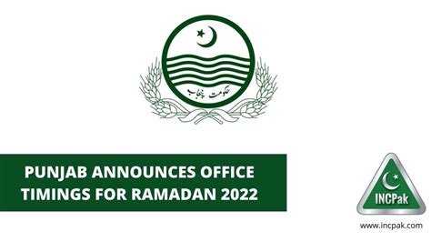 Punjab Announces Office Timings For Ramadan Incpak