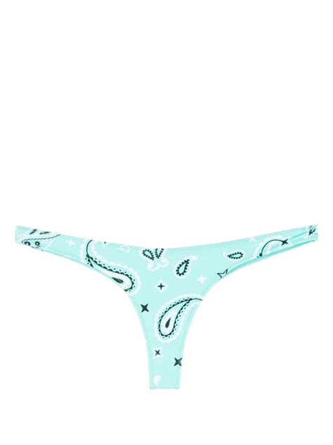 Mc Saint Barth Paisley Print Bikini Bottoms Farfetch