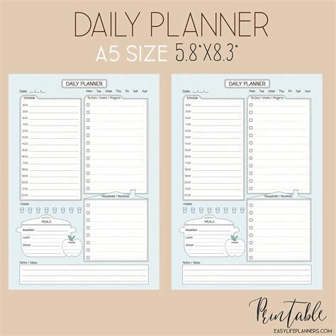 Free Printable Planner Inserts