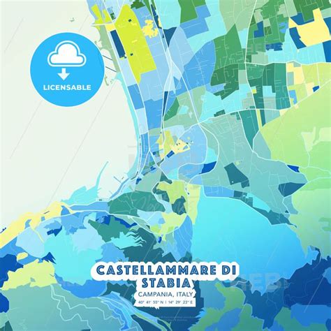 Castellammare di Stabia Map Print Template | Map, Map print ...