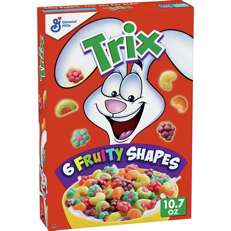 Trix Fruity Breakfast Cereal 6 Fruity Shapes Whole Grain 107 OzÂ