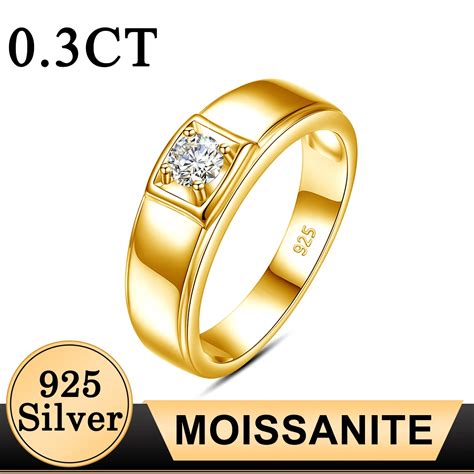 Bagues En Diamant Moissanite Avec Certificat Pour Homme Or Carats