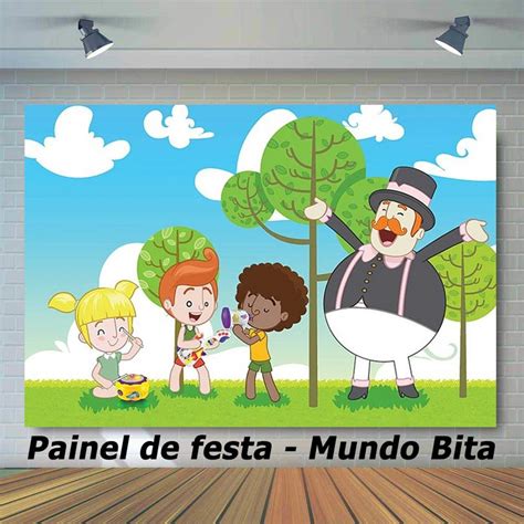 Painel De Festa Infantil Mundo Bita No Elo Artefoliaefestas C E B