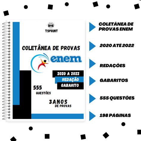 Apostila ENEM 2023 03 ANOS De Provas Gabaritos Folhas De