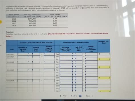 Solved Kingston Company Uses The Dollar Value Lifo Method Of Chegg