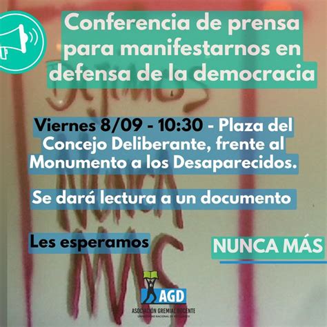 Viernes 8 En Defensa De La Democracia Y La Plena Vigencia Del Estado De Derecho Asociación