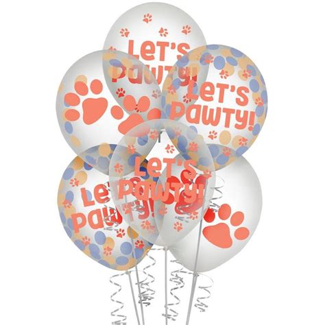 6ct, 12in, Pawsome Party Latex Confetti Balloons | Party City