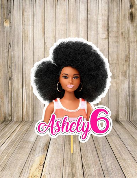 Custom Printable African Barbie Cake Topper Digital File Etsy