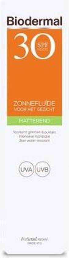 Biodermal Zonnebrand Matterende Zonneflu De Voor Het Gezicht Spf