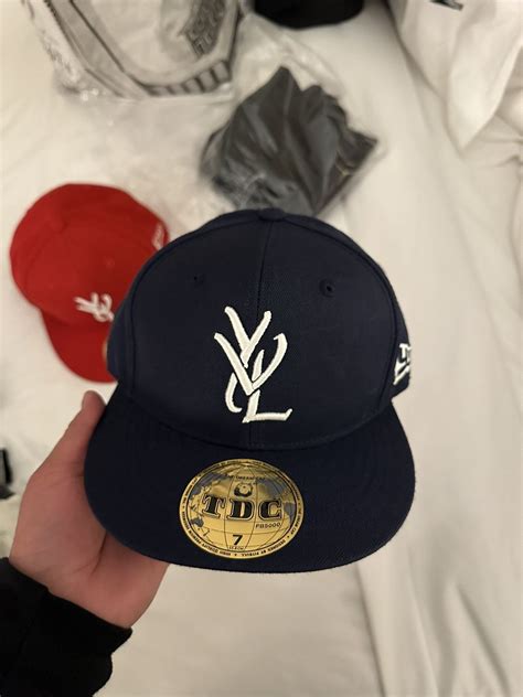 Playboi Carti Opium Yvl Fitted Hat Navy Blue Size 7 Brand New