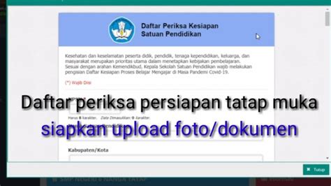 Cara Mengisi Daftar Periksa Persiapan Tatap Muka Di Dapodik Semester