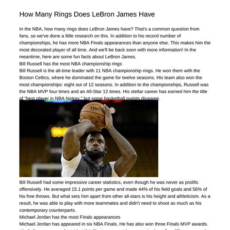 How Many Rings Does LeBron James Havewtynz Pdf Pdf DocDroid