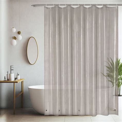 Inosoo Plastic Shower Curtain Liner 72 X 84 Extra Long Tan Gray