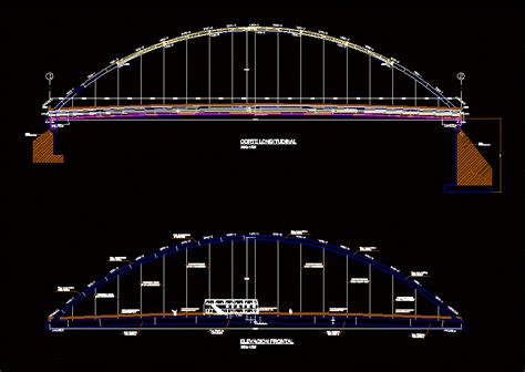 Metallic Arch Bridge In AutoCAD | CAD library