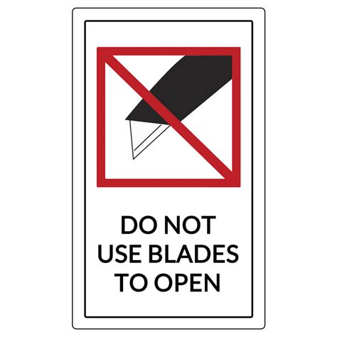 X Do Not Use Blades To Open Labels White Paper St Wd