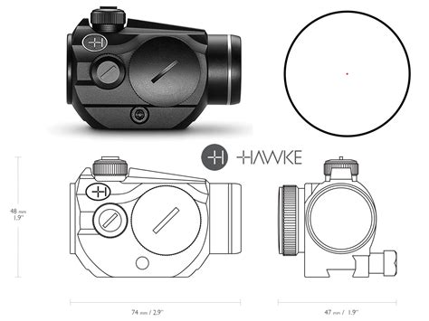 Red Dot Rotpunktvisier Leuchtpunktvisier Hawke Vantage 1x20 F