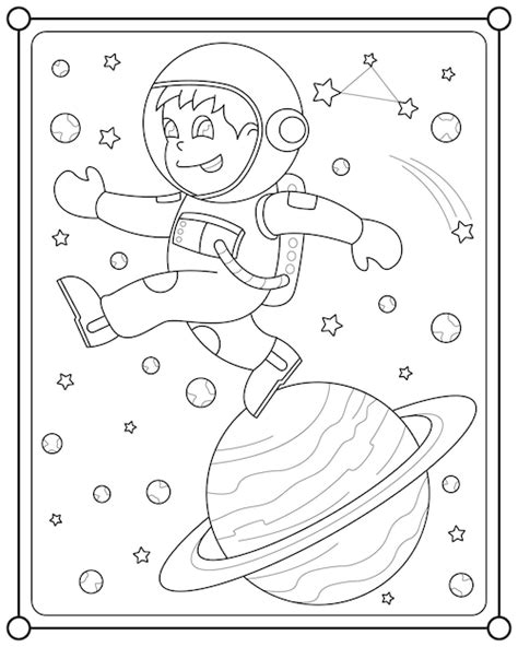 Premium Vector Child Astronaut And Planet In Outer Space Suitable For