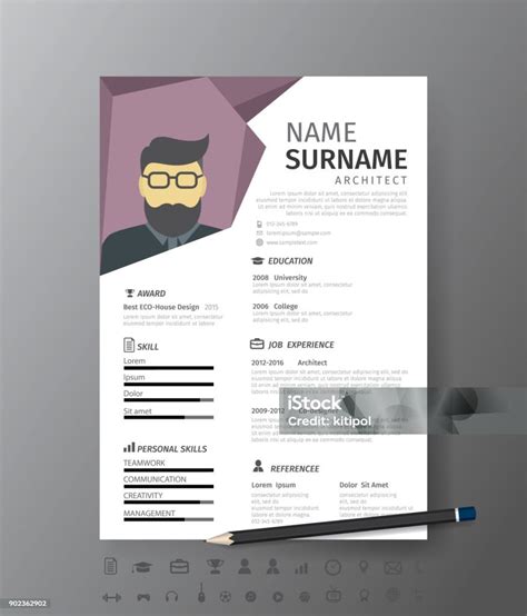 Ilustración De Plantilla De Diseño Limpio Moderno De Curriculum Vitae O Cv Ilustración Vectorial