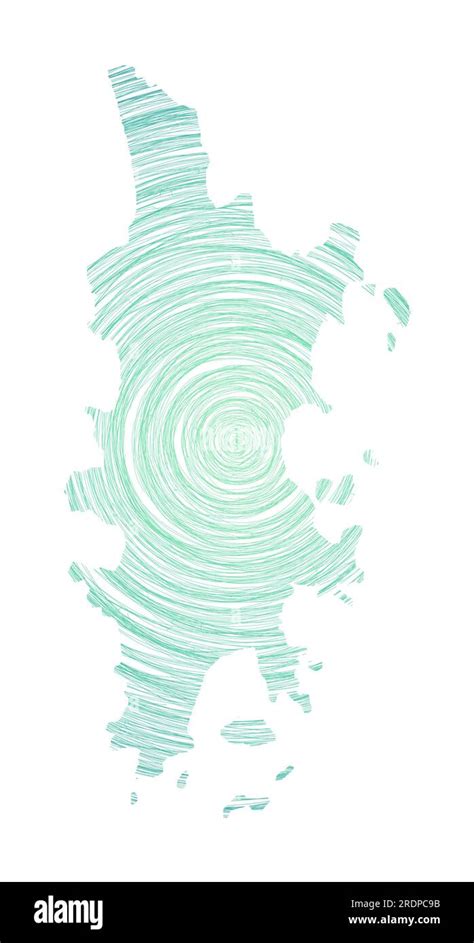 Phuket Map Filled With Concentric Circles Sketch Style Circles In