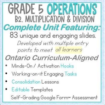 Grade Operations Multiplication Division New Ontario Math Digital