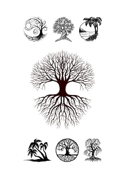 Premium Vector A Drawing Of A Tree With The Tree Of Life On It