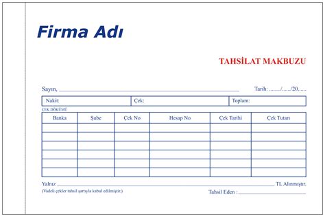 Tahsilat Makbuzu D Yalog Matbaa Grafik Reklam Sanatlar