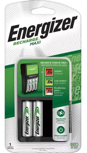 Cargador Maxi Energizer 2 Pilas Aa Recargables 1300mah